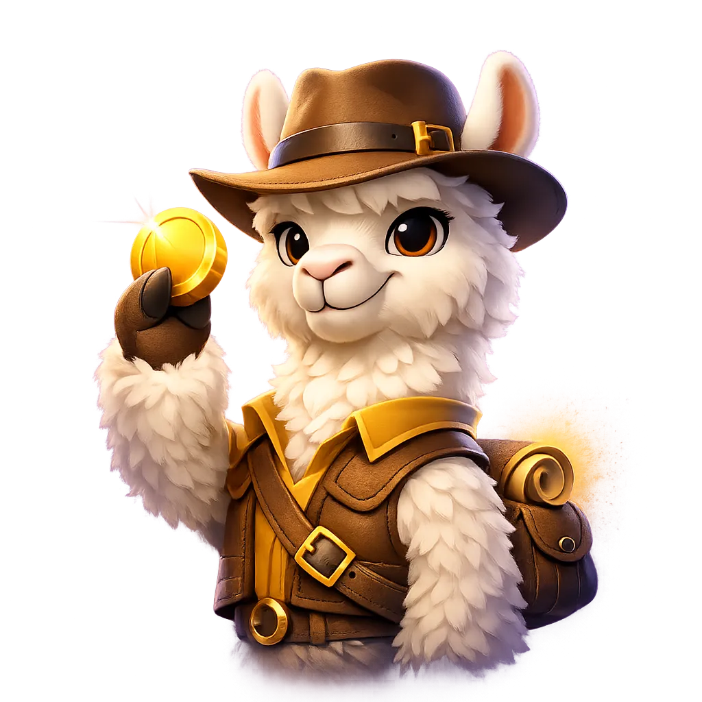 Lamabet casino promo image featuring a stylized 3D lama mascot with premium animated-film quality and soft rim lighting